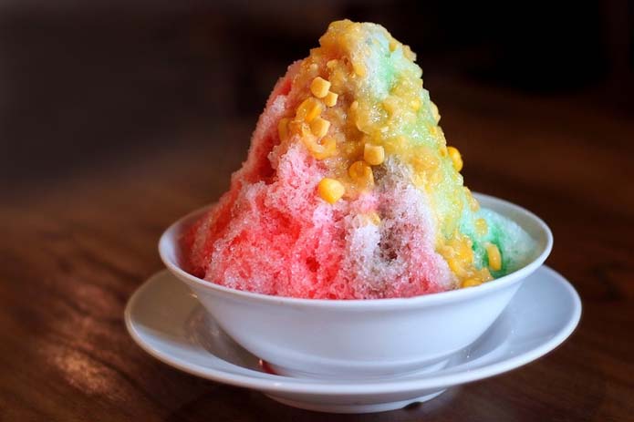 Refreshing Ice Kachang with corn. Photo by Your Singapour
