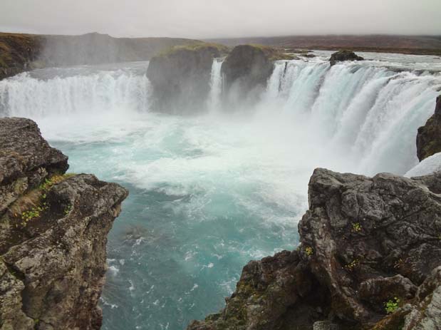 Waterfall in Akureyn. Photo by travelingroundtheworld.com