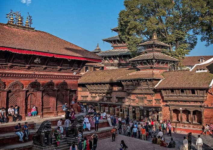 Kathmandu Durbar Square is a lively place mixed with locals and tourists