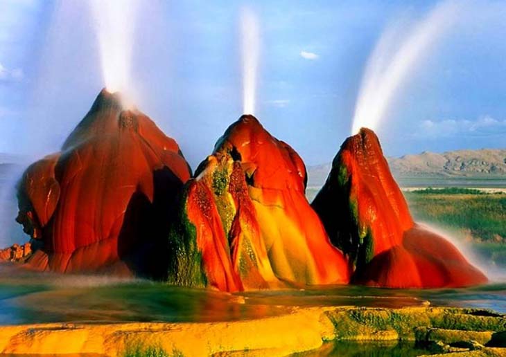 The man made Fly Geyser in Nevada. Photo by myfuturetrips.com